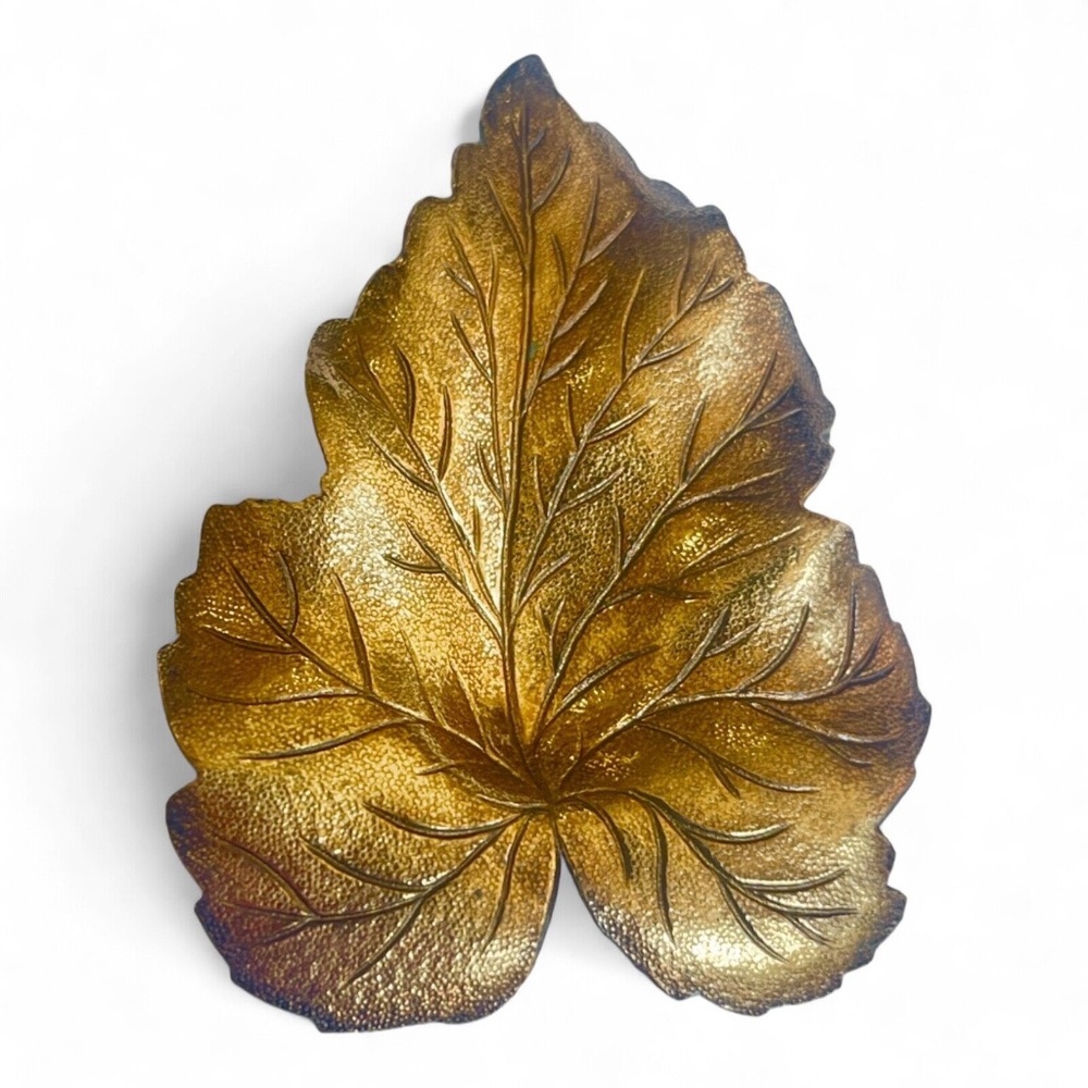Miriam Haskell Maple Leaf Brooch Lapel Pin MCM 2.25" Mint Condition Rare Vintage